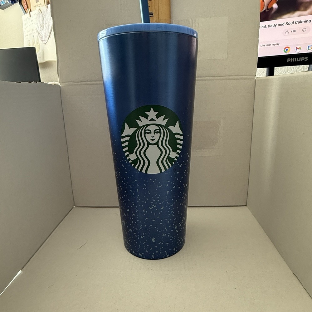 *RARE* Starbucks Stainless 24oz‎ Cobalt Blue "DORY Speckled Venti Tumbler 2020